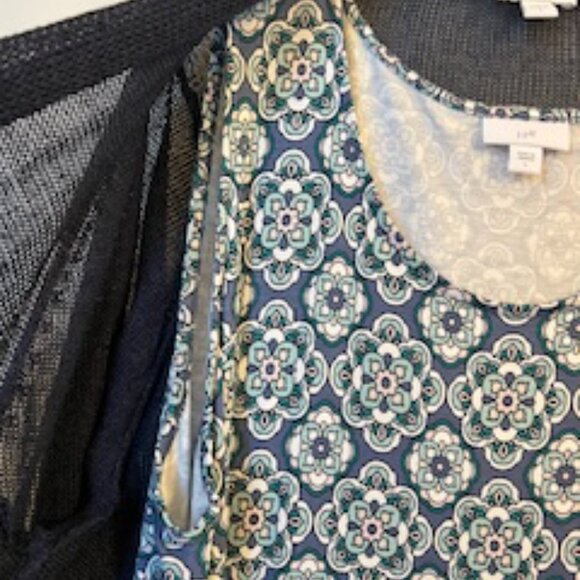 J.Jill Knit Mixed-Print Tank Dress with Eve Long Cardi, Size Large - Picture 8 of 11